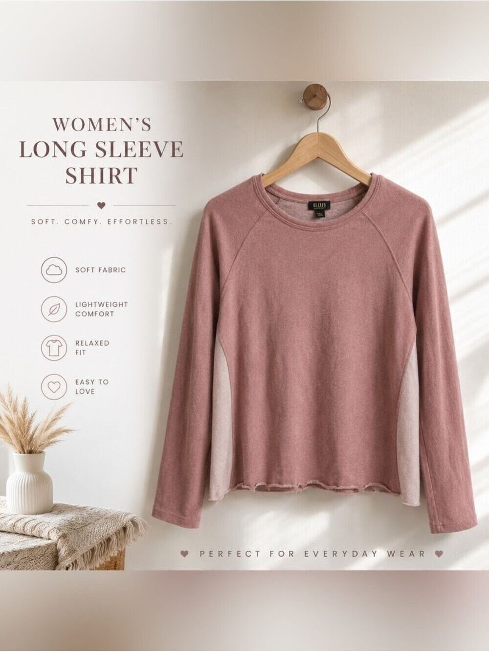 a.n.a Mauve Sweatshirt Pullover Contrast Panels